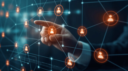 Poster - Person navigating network on touchscreen
