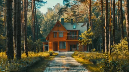 Wall Mural - house in autumn