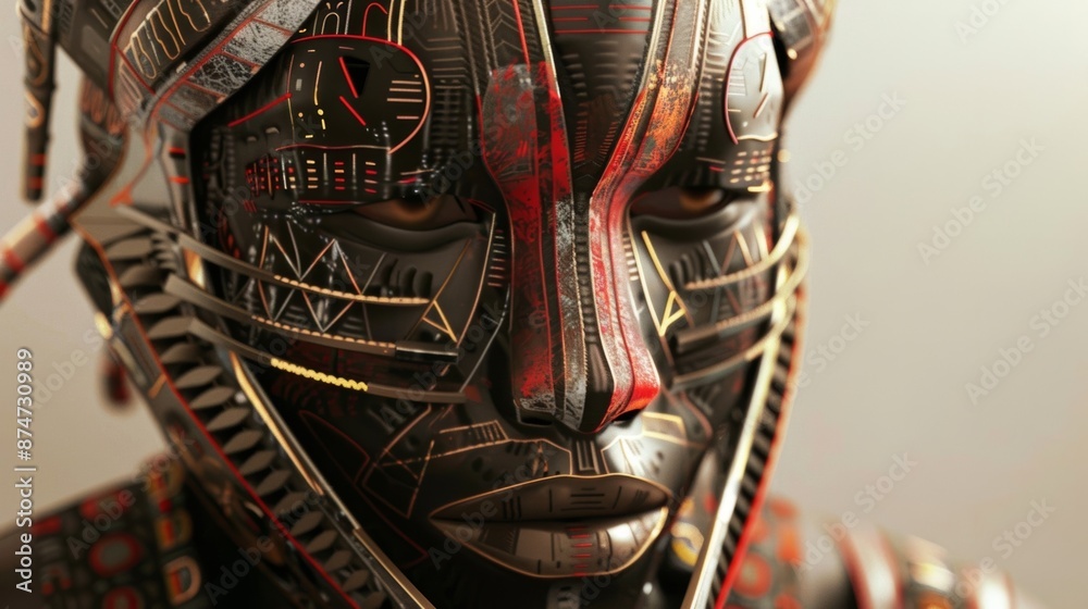 An intriguing mask design that combines elements of primitive and ...