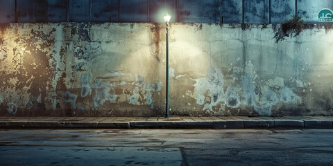 Naklejka na meble Urban city streets wall background, sidewalk pavement cities environment illustration, empty space path, generated ai