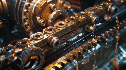 A tight shot of a camshaft bearing highlighting its sy construction and importance in the engines operation.