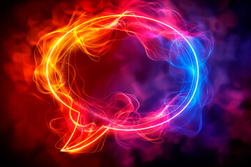 Wall Mural - Colorful abstract light trails swirling on a dark red and blue background, hinting at energy flow or dynamic motion. Generative AI