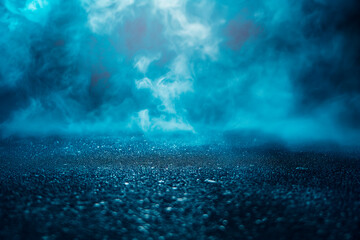 Poster - Abstract blue smoky effect over a textured surface, modern graphic style, dark background, concept of mystery. Generative AI