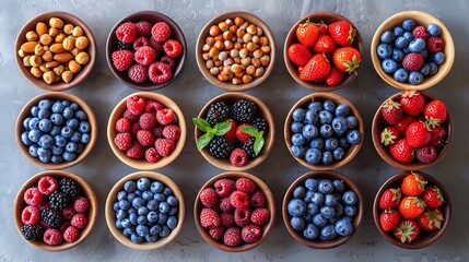 Poster - **A selection of fresh berries and nuts