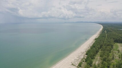 Wall Mural - Aerial view of clear blue turquoise seawater, Andaman sea in Phuket island in summer season, Thailand. Water in ocean pattern texture wallpaper background.