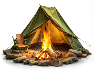 fire camp on scout camping in thailand on night