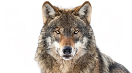  A wolf is staring at the camera with its mouth open