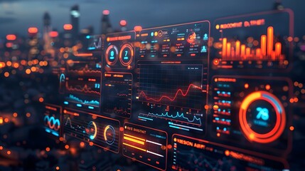 Poster - smart city dashboard displaying real time data for optimized resource management and urban sustainab
