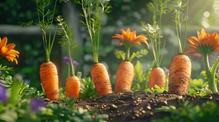 Canvas Print - carrots and grass