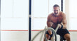 © peopleimages.com - Gym, man and portrait with rope for fitness, muscle strength and stamina with power of male person. Training center, bodybuilder and workout with endurance, functional movement and wellness by mockup