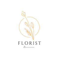 Wall Mural - minimalist flower beauty logo design vector