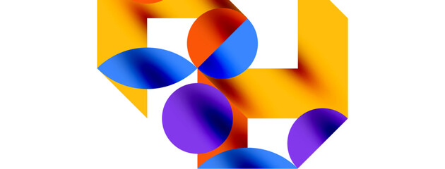 Wall Mural - Circle pattern, round elements with lines and arrows composition for wallpaper, banner, background or landing