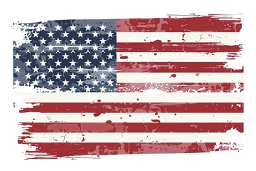 Wall Mural - USA flag for 4 July independence day 4th of July. Decoration set of garlands for USA national holidays, events, banners, posters, web Fourth of July background - American