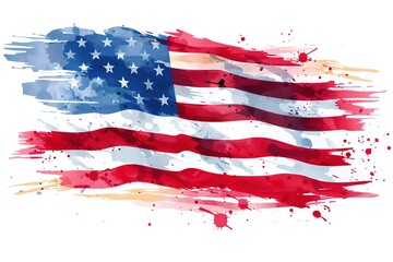 Wall Mural - USA flag for 4 July independence day 4th of July. Decoration set of garlands for USA national holidays, events, banners, posters, web Fourth of July background - American