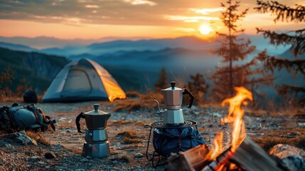 Sticker - Camping Getaway with Sunset Views