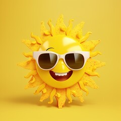 Canvas Print - sun with sunglasses