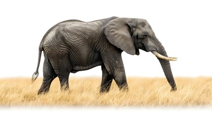 Sticker - Majestic Elephant Traversing the Savannah Landscape