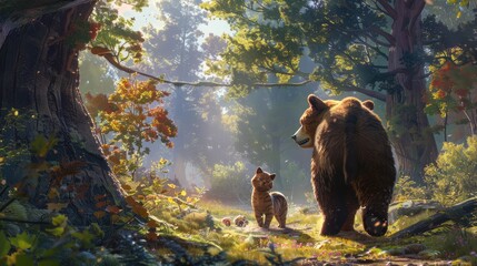 Poster - bear in the woods