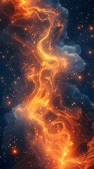 Poster - Vibrant Firework Display Lighting Up the Celebratory Night Sky with Fiery Trails and Bright Explosions