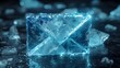 © Thares2020 - Icy Crystal Like Email Icon with Cool Blues and Whites Sleek and Modern Design Concept
