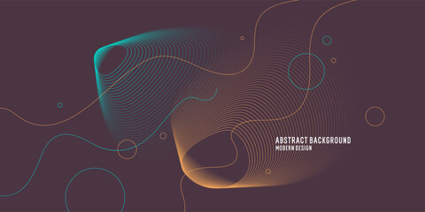 Poster - Wavy, wriggling lines on a dark background. Abstract background with amorphous shapes. A template for placing text and information. Beautiful stylish design.