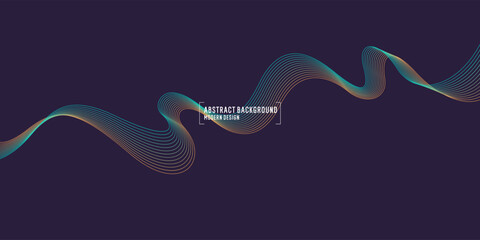 Poster - Wavy, wriggling lines on a dark background. Abstract background with amorphous shapes. A template for placing text and information. Beautiful stylish design.