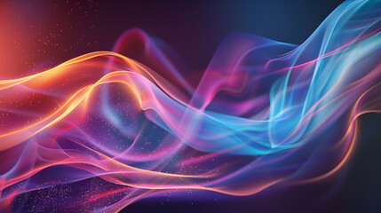 Poster - An abstract design featuring intertwining smoke in blue and orange, creating a dynamic and fluid visual with a contrast of warm and cool tones,Futuristic Fire abstract background. interplay of fiery 
