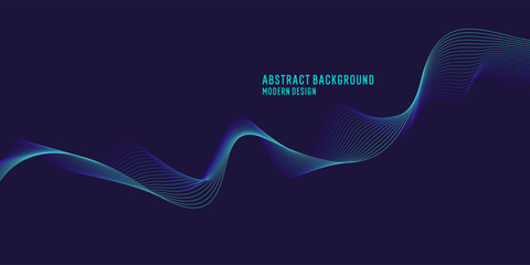 Fototapete - Wavy, wriggling lines on a dark background. Abstract background with amorphous shapes. A template for placing text and information. Beautiful stylish design.