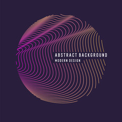 Fototapete - Wavy, wriggling lines on a dark background. Abstract background with amorphous shapes. A template for placing text and information. Beautiful stylish design.