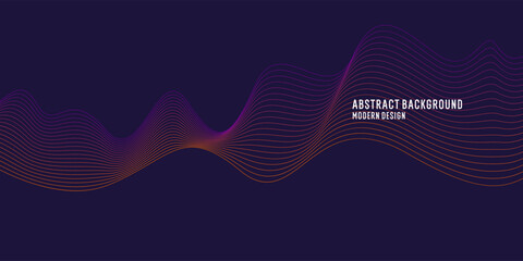 Wall Mural - Wavy, wriggling lines on a dark background. Abstract background with amorphous shapes. A template for placing text and information. Beautiful stylish design.