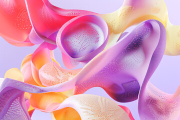 Poster - A captivating display of colorful abstract shapes with a flowing pattern, showcasing a vibrant and imaginative artistic composition full of energy and fluidity.