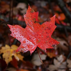 Wall Mural - Beginning of Autumn with Falling Leaves and Harvest Season, Capturing the Beauty of Nature and Seasonal Changes for High-Resolution Wallpaper