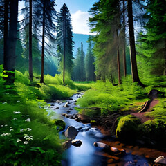 Wall Mural - river in the woods