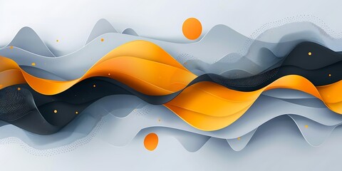 Poster - Background with gradients and geometric elements, print and social media banners. Flat vector Illustration of abstract modern banner.Trendy flat style design element for poster or presentation.