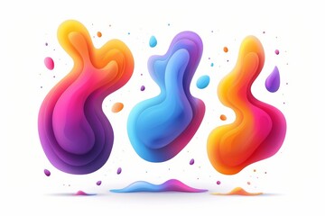 Sticker - Abstract fluid shapes with vibrant gradients, capturing motion and creativity in a dynamic visual composition.