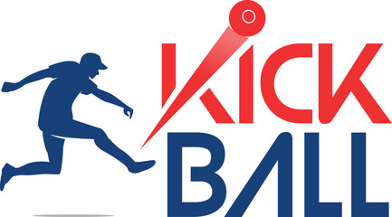 Wall Mural - Premium editable vector file of kickball logo best for your design mockup	