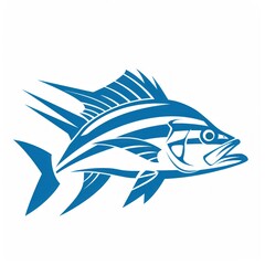 Canvas Print - Blue Fish Illustration