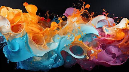 Wall Mural - Liquid abstracts swirling in vibrant motion