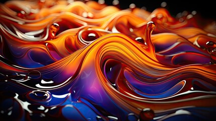 Wall Mural - Liquid abstracts swirling in vibrant motion