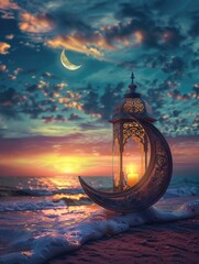 Wall Mural - beach lantern