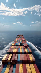 Wall Mural - a cargo ship sailing