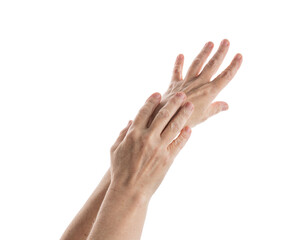 Wall Mural - female hands showing elegance isolated on white