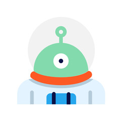 Poster - alien astronaut flat icon design