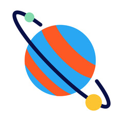 Poster - planet icon design flat style