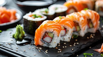 Poster - Delicious Salmon Sushi Rolls