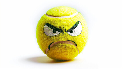 Wall Mural - angry face with tennis ball