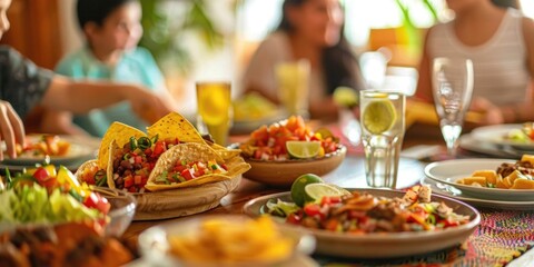 Canvas Print - People dining together