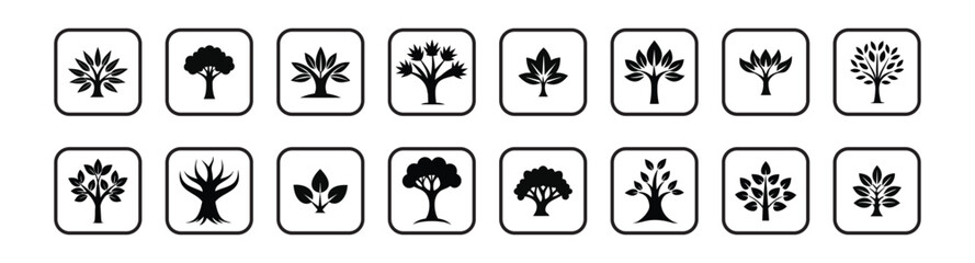 Black Trees Logo Vector Colle...