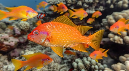 Canvas Print - fish swimming in aquarium