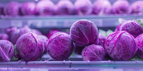 Canvas Print - Purple cabbage on a shelf